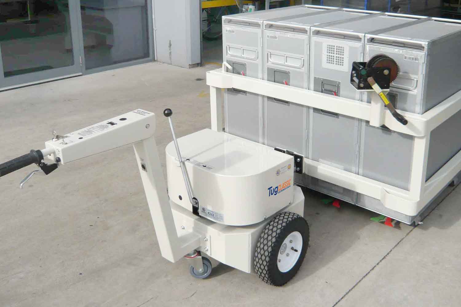 Electrodrive's Tug Classic towing an airline cart