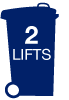 2 lifts per day icon