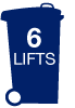 6 lifts per day icon