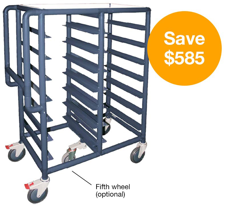 Catering trolley with multiple food trays