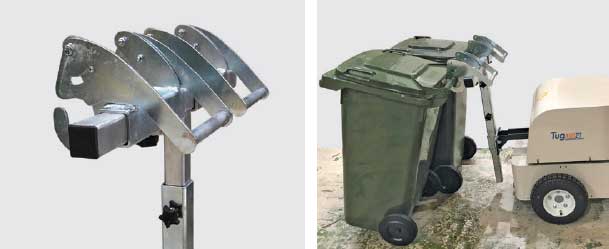 Powered tug - Double wheelie bin hitch