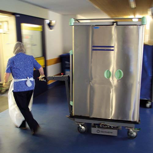 The Transpak used in a hospital for meal deliveries