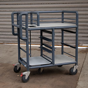 Compact meal service trolley