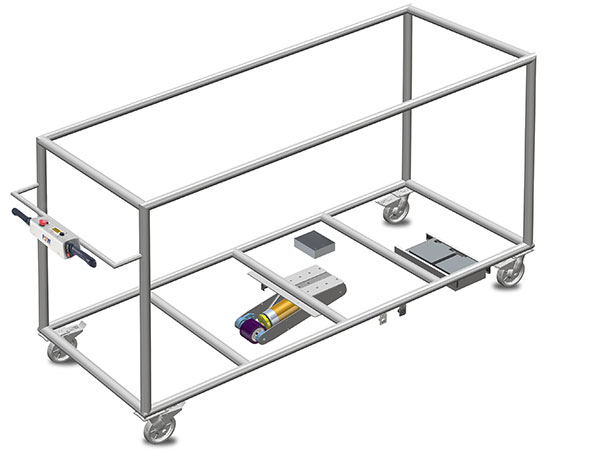 Powered Fifth Wheel kit fitted to a trolley