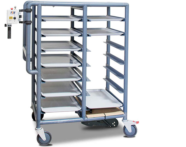 The non-retractable P5W fitted to a food trolley
