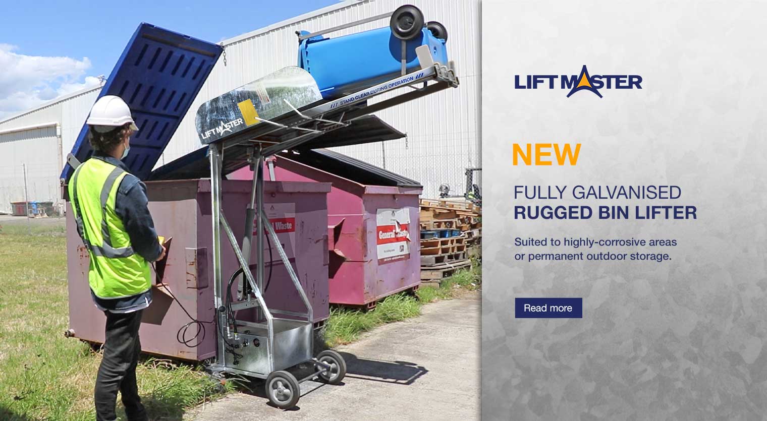 New Galvanised Rugged Bin Lifter